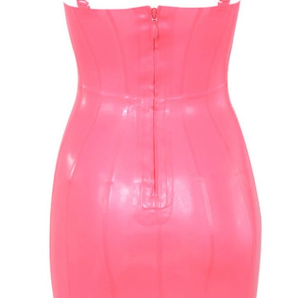 House of CB Lexii Pink Bustier Latex Dress - Sold out - Picture 14 of 16